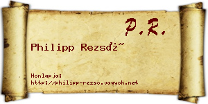 Philipp Rezső névjegykártya